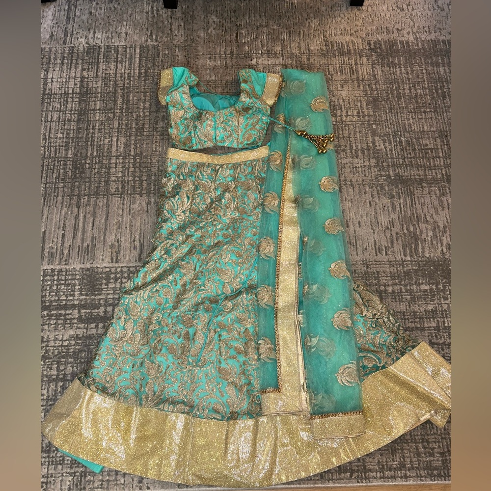 Aquamarine/mint lehenga worn once